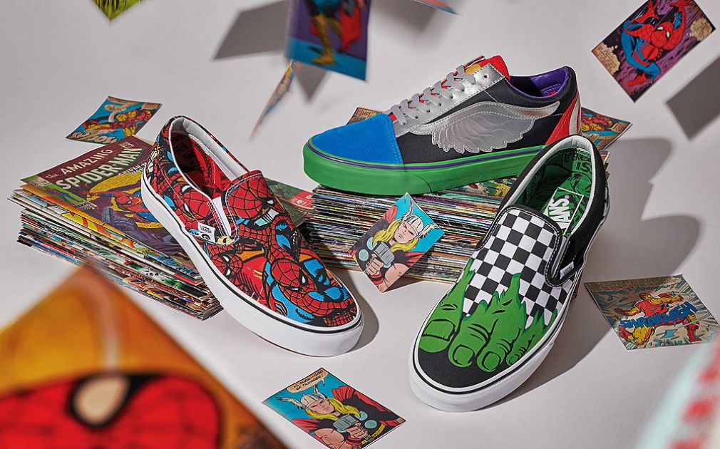 Superh&eacute;roes de Marvel en zapatillas Vans