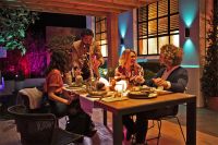 Temporada de eventos iluminados en exteriores del hogar