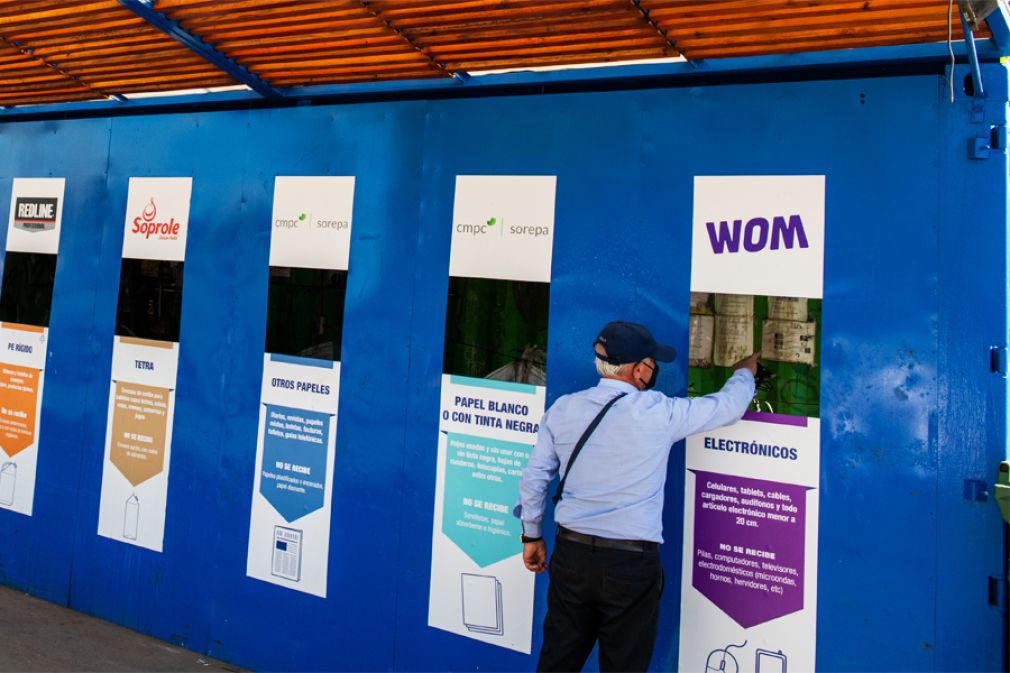 Resultados del reciclaje de electrónica de Wom y Sodimac